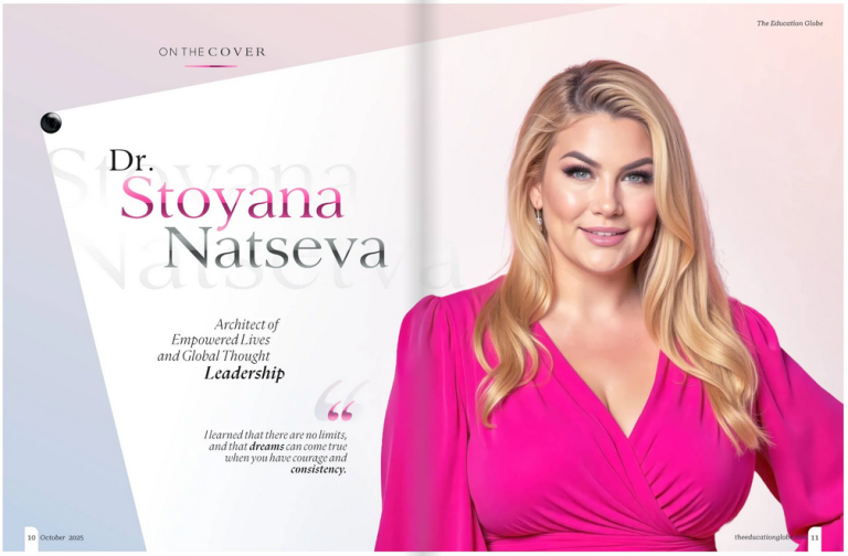 Д-р Стояна Нацева  на корицата на списание The Education Globe