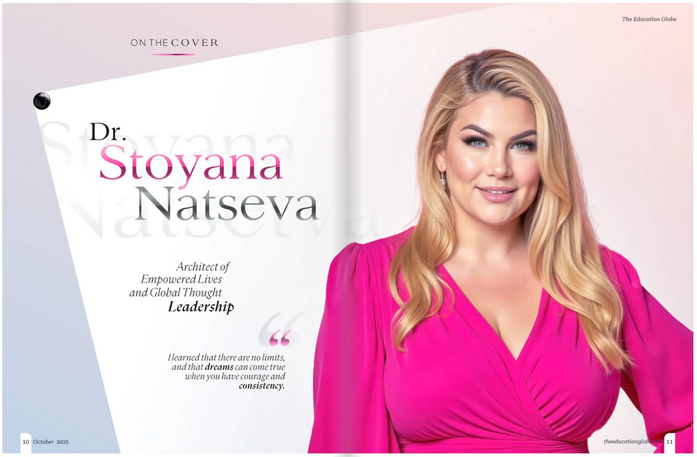 Д-р Стояна Нацева  на корицата на списание The Education Globe