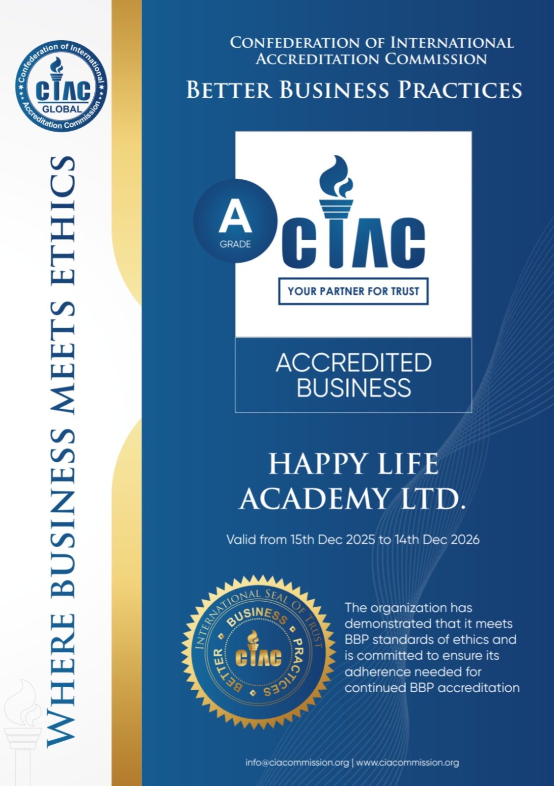 Академия „Щастлив живот“ с високо международно признание от CIAC Global и утвърдена позиция като лидер в Европа