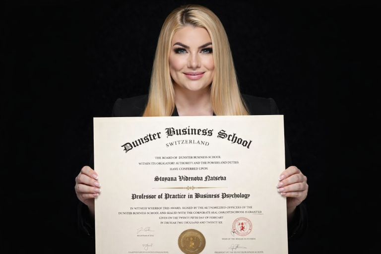 Проф. д-р Стояна Нацева е назначена за Professor of Practice in Business Psychology към Dunster Business School